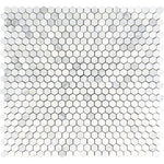 Asian Statuary (Oriental White) Marble 1x1 Hexagon Polished Mosaic Tile - TILE AND MOSAIC DEPOT