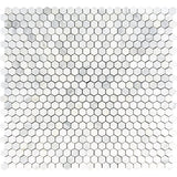 Asian Statuary (Oriental White) Marble 1x1 Hexagon Polished Mosaic Tile - TILE AND MOSAIC DEPOT