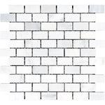 Asian Statuary (Oriental White) Marble 1x2 Polished Mosaic Tile - TILE AND MOSAIC DEPOT
