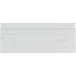 Asian Statuary (Oriental White) Marble 4 3/4x12 Honed Baseboard Molding - TILE & MOSAIC DEPOT