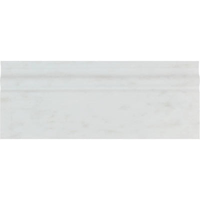 Asian Statuary (Oriental White) Marble 4 3/4x12 Honed Baseboard Molding - TILE & MOSAIC DEPOT