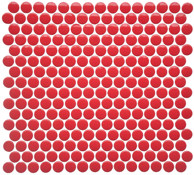 Cc Mosaics Red Pepper Penny Round Porcelain Mosaic Tile.