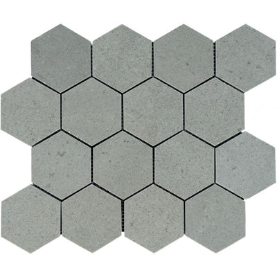Spanish Grey Marble 3x3 Hexagon Polished Mosaic Tile.