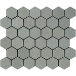 Spanish Grey Marble 2x2 Hexagon Polished Mosaic Tile.