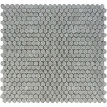 Spanish Grey Marble 1x1 Hexagon Polished Mosaic Tile.