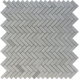 Spanish Grey Marble 1x3 Herringbone Polished Mosaic Tile.