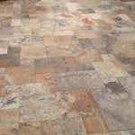 Scabos Travertine Unfilled Tumbled Versailles Pattern - TILE & MOSAIC DEPOT