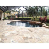 Scabos Travertine Tumbled 3cm Paver Versailles Pattern - TILE AND MOSAIC DEPOT