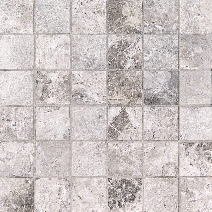 Tundra Gray Marble 2x2 Honed Mosaic Tile - TILE AND MOSAIC DEPOT