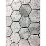 Tundra Gray Marble 2x2 Hexagon Honed Mosaic Tile - TILE AND MOSAIC DEPOT