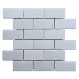 Thassos White Marble 2x4 Polished Mosaic Tile - TILE AND MOSAIC DEPOT