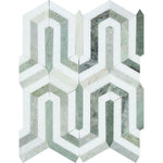 Thassos White and Green Marble Berlinetta Honed Mosaic Tile - TILE AND MOSAIC DEPOT