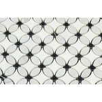 Thassos White Marble Florida Flower Polished Mosaic Tile w/Black Dots - TILE AND MOSAIC DEPOT