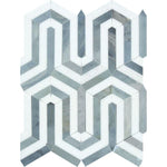 Thassos White and Blue Marble Berlinetta Honed Mosaic Tile - TILE AND MOSAIC DEPOT