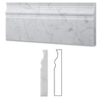 White Carrara Marble 4 3/4x12 Honed Baseboard Molding - TILE & MOSAIC DEPOT