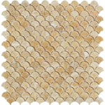 Honey Onyx Fish Design (Fan Shape) Polished Mosaic Tile - TILE AND MOSAIC DEPOT