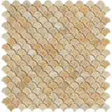 Honey Onyx Fish Design (Fan Shape) Polished Mosaic Tile - TILE AND MOSAIC DEPOT