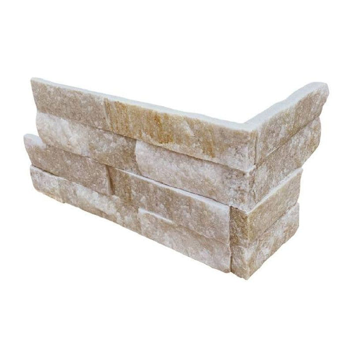 Arctic Gold 6x18 Stacked Stone Ledger Corner - TILE AND MOSAIC DEPOT