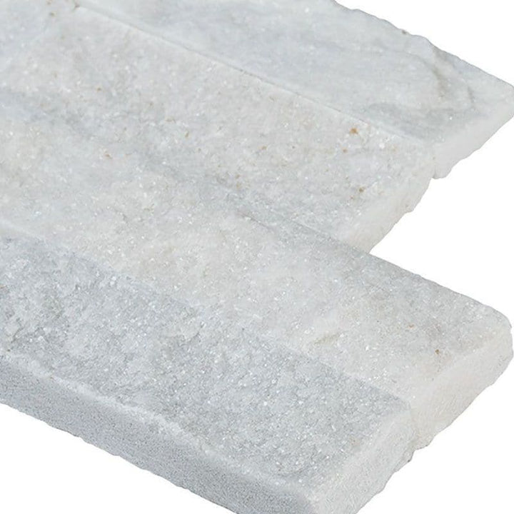 Arctic White 6x24 Stacked Stone Ledger Panel - TILE & MOSAIC DEPOT