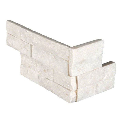 Arctic White 6x18 Stacked Stone Ledger Corner - TILE AND MOSAIC DEPOT