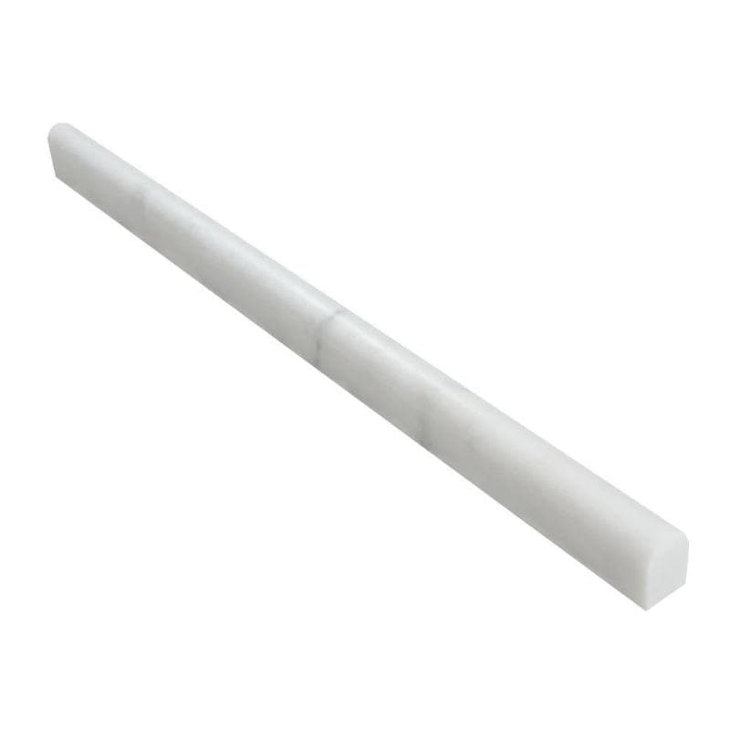 Asian Statuary (Oriental White) Marble 1/2x12 Honed Pencil Liner - TILE & MOSAIC DEPOT