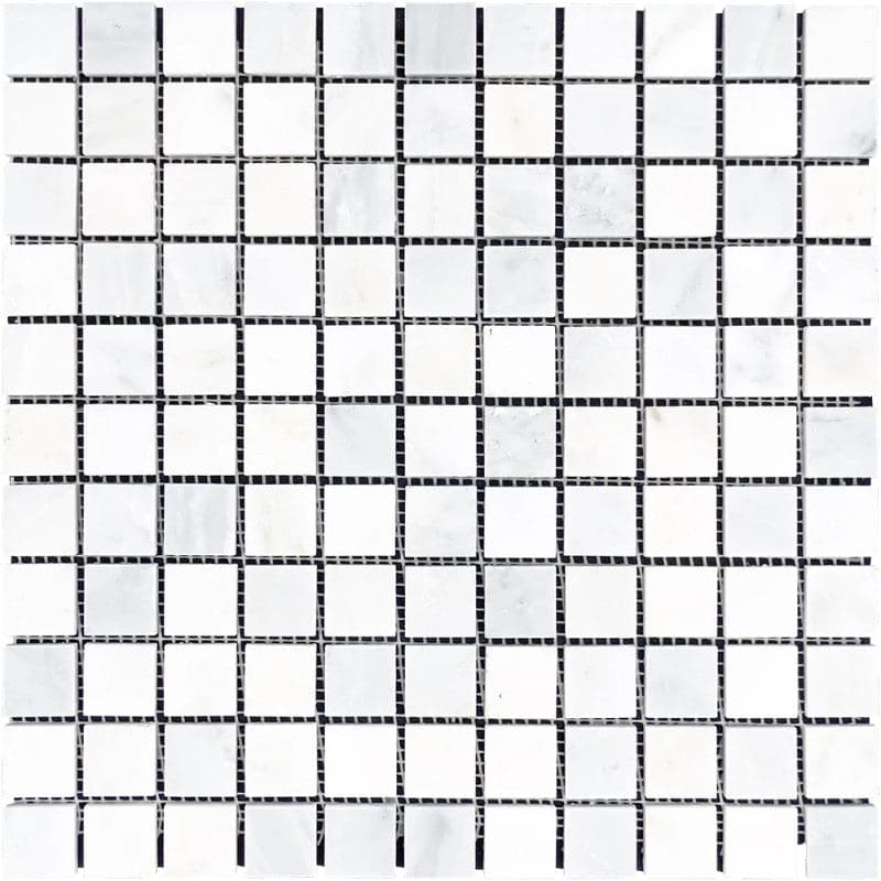 Asian Statuary (Oriental White) Marble 1x1 Honed Mosaic Tile - TILE & MOSAIC DEPOT