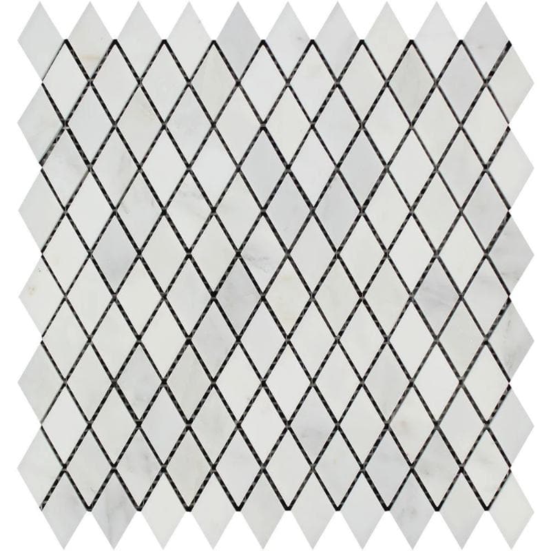 Asian Statuary (Oriental White) Marble 1x2 Diamond Polished Mosaic Tile - TILE AND MOSAIC DEPOT
