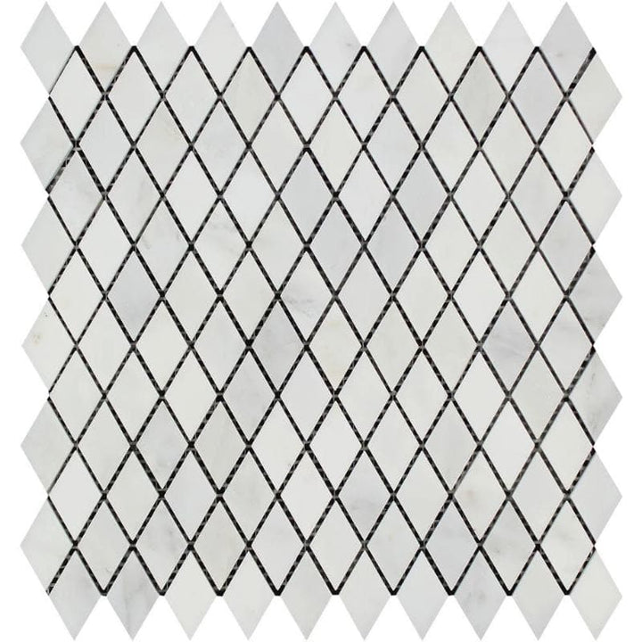 Asian Statuary (Oriental White) Marble 1x2 Diamond Polished Mosaic Tile - TILE AND MOSAIC DEPOT