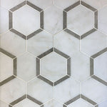 Asian Statuary Talia Gray Hexagon Marble Polished Mosaic Tile - TILE AND MOSAIC DEPOT