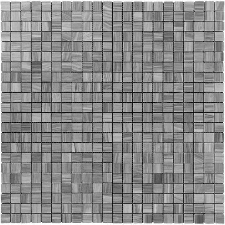 Bardiglio Scuro Marble 1x1 Polished Mosaic Tile - TILE AND MOSAIC DEPOT