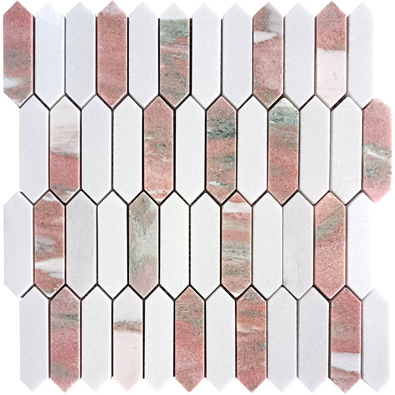BERGEN Thassos, Norway Rose Marble Mosaic Tile | TMD