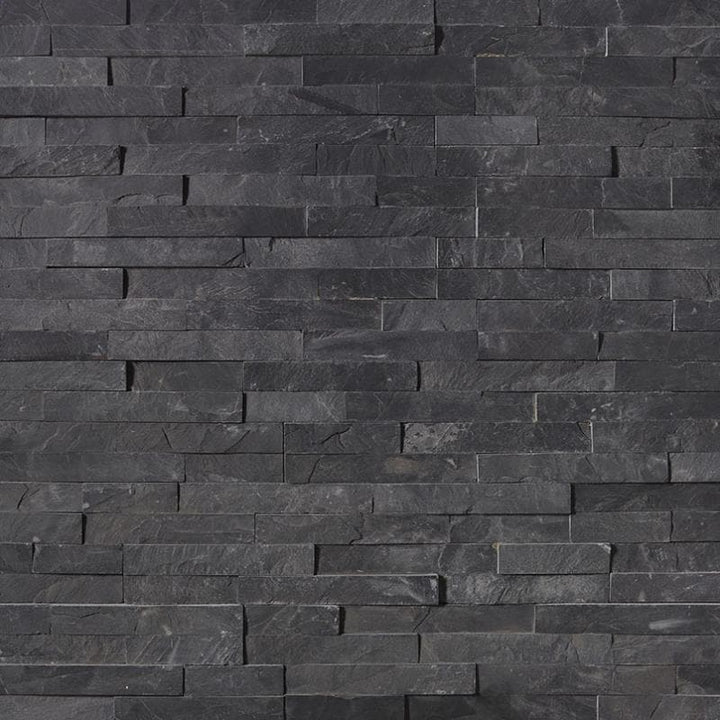 Black Slate 6x24 Stacked Stone Ledger Panel - TILE & MOSAIC DEPOT