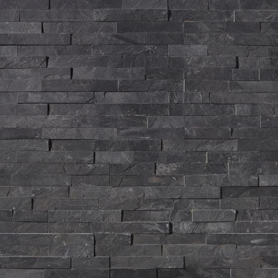 Black Slate 6x24 Stacked Stone Ledger Panel - TILE & MOSAIC DEPOT