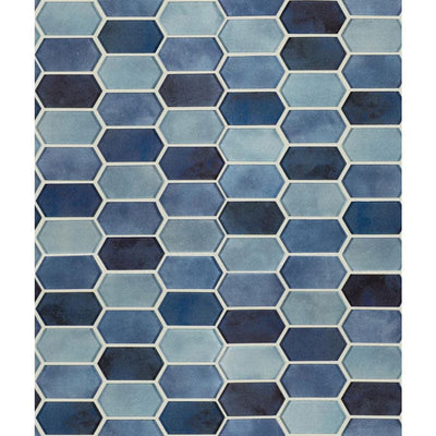 Boathouse Blue Picket Glass Mosaic Tile - TILE AND MOSAIC DEPOT