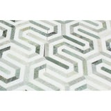 Thassos White and Green Marble Berlinetta Honed Mosaic Tile - TILE AND MOSAIC DEPOT