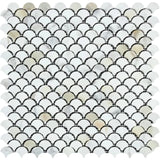 Calacatta Gold Marble Fan Shape (Raindrop) Polished Mosaic Tile - TILE AND MOSAIC DEPOT