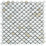 Calacatta Gold Marble Fan Shape (Raindrop) Honed Mosaic Tile - TILE AND MOSAIC DEPOT