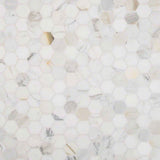 Calacatta Gold Marble 2x2 Hexagon Polished Mosaic Tile - TILE AND MOSAIC DEPOT