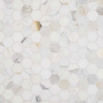 Calacatta Gold Marble 3x3 Hexagon Honed Mosaic Tile - TILE AND MOSAIC DEPOT