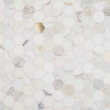 Calacatta Gold Marble 3x3 Hexagon Polished Mosaic Tile - TILE AND MOSAIC DEPOT