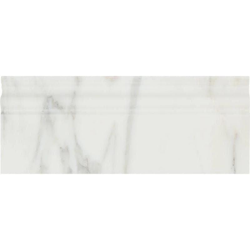Calacatta Gold Marble 4 3/4x12 Polished Baseboard Molding - TILE & MOSAIC DEPOT