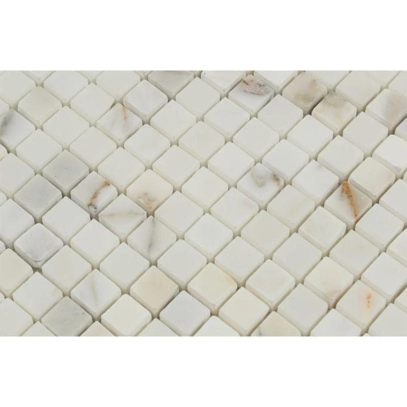 Calacatta Gold Marble 5/8x5/8 Honed Mosaic Tile - TILE & MOSAIC DEPOT