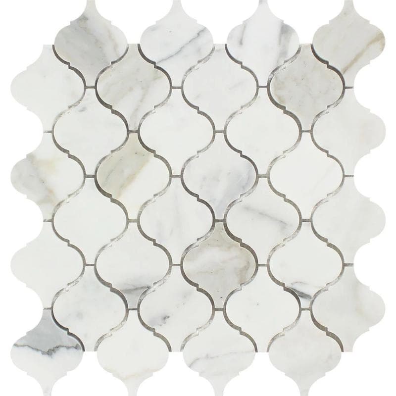 Calacatta Gold Marble Lantern Polished Mosaic Tile - TILE & MOSAIC DEPOT