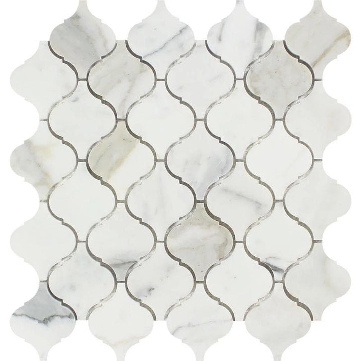 Calacatta Gold Marble Lantern Polished Mosaic Tile - TILE & MOSAIC DEPOT