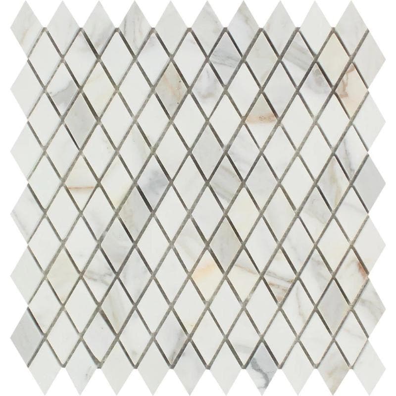 Calacatta Gold Marble Polished 1x2 Diamond Mosaic Tile - TILE & MOSAIC DEPOT