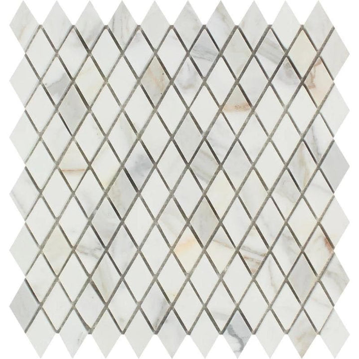 Calacatta Gold Marble Polished 1x2 Diamond Mosaic Tile - TILE & MOSAIC DEPOT