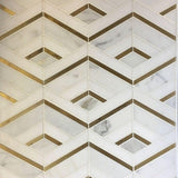 Calacatta Gold Thassos Marble Brass Polished Mosaic Tile - TILE AND MOSAIC DEPOT