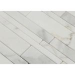 Calacatta Gold Marble Random Insert Strip Honed Mosaic Tile - TILE & MOSAIC DEPOT