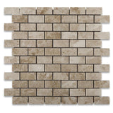 Cappuccino Marble 1X2 Polished Mosaic Tile - TILE AND MOSAIC DEPOT