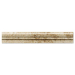 Cappuccino Marble 2x12 1 Step Chairrail Polished Liner - TILE AND MOSAIC DEPOT